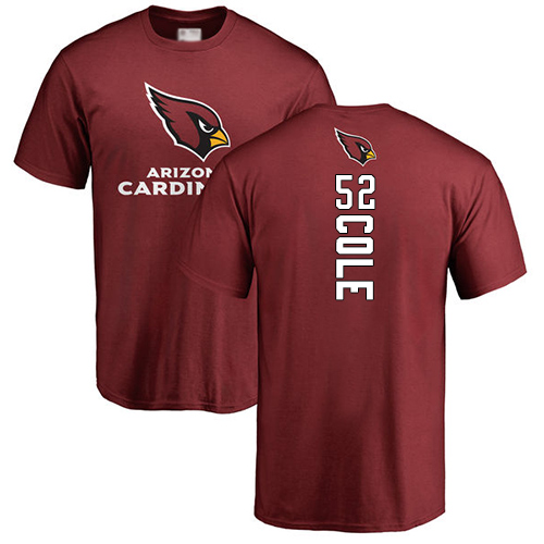 Arizona Cardinals Men Maroon Mason Cole Backer NFL Football #52 T Shirt